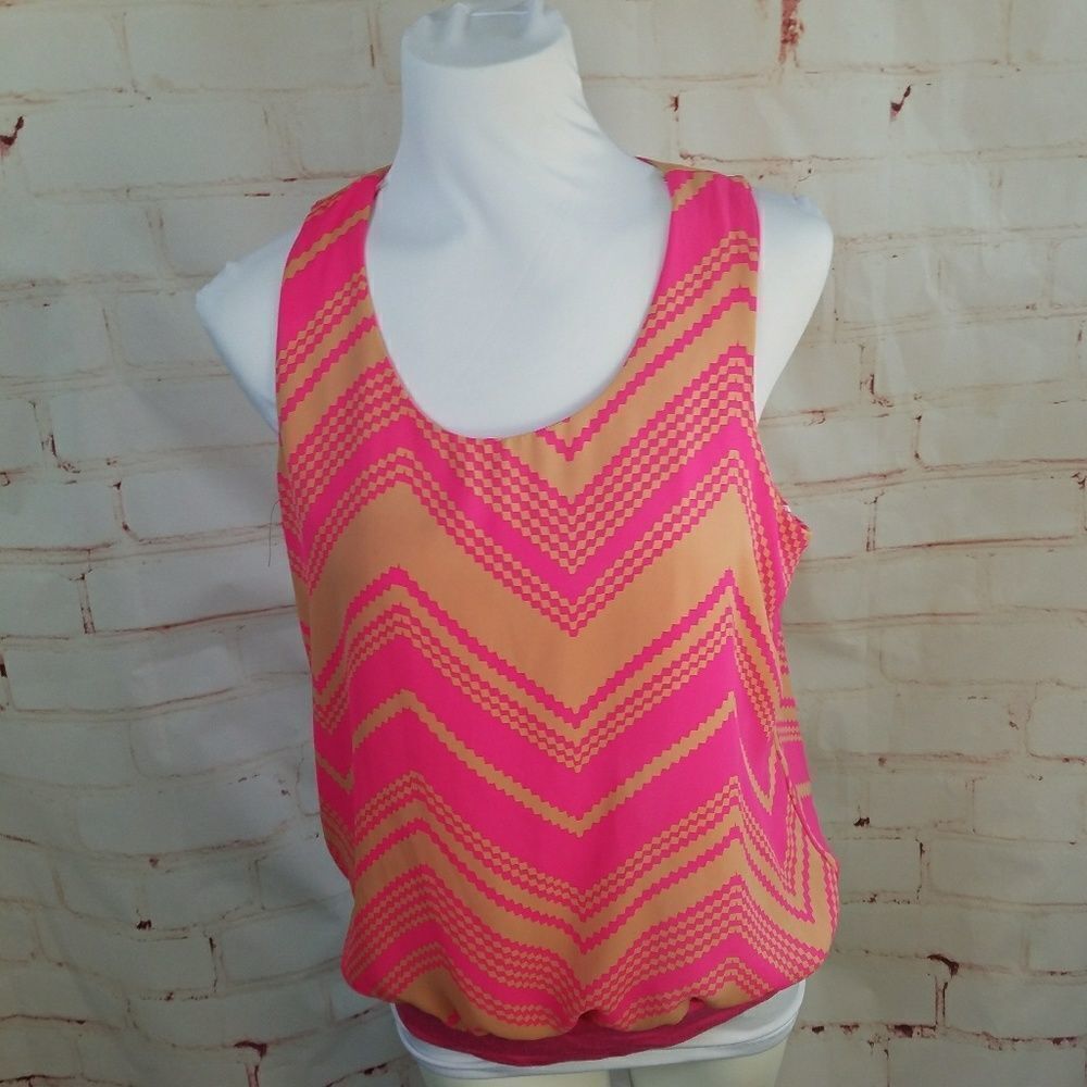 3/$25 PAPAYA sleeveless top large chevron